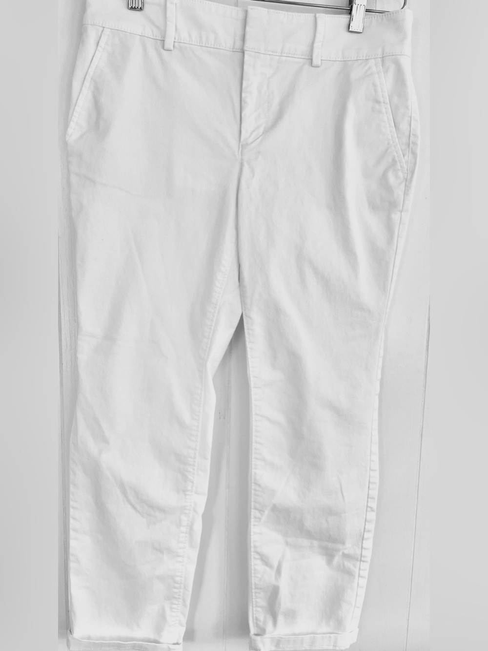 LOFT White Cropped Ankle Pants - Slim Fit Size-8P
